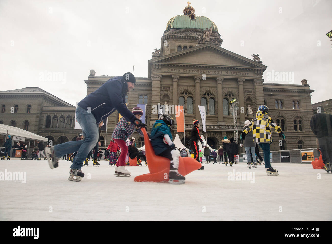 Ice rink in Bern, Stock Photo