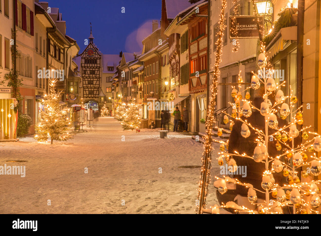 Winter, town, Stein am Rhein, Stock Photo