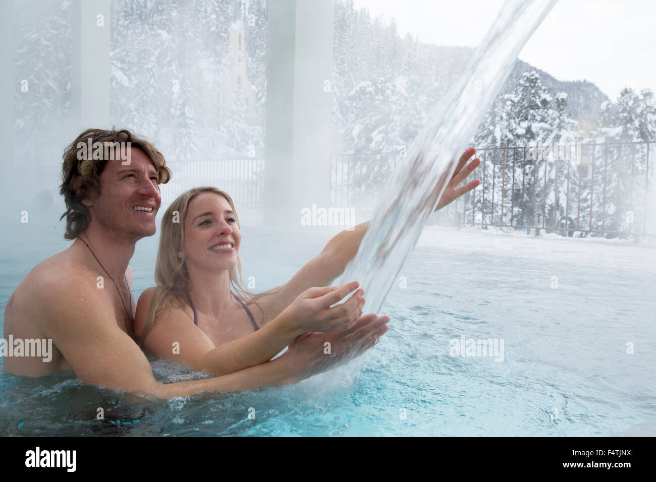 Indoor swimming pool OVAVERVA in Saint Moritz, Stock Photo