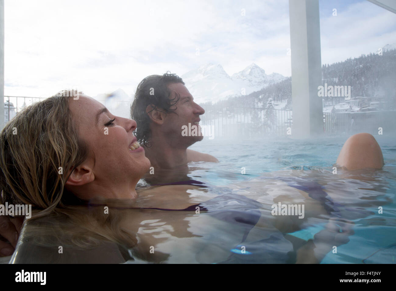 Indoor swimming pool OVAVERVA in Saint Moritz, Stock Photo