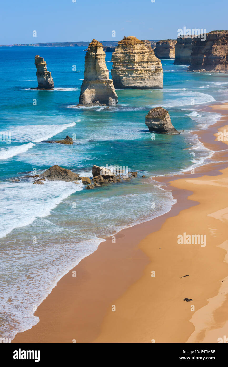 Twelve Apostles, 12 apostles, Australia, Victoria, port Campbell, national park, sea, coast, rock, cliff, Stock Photo