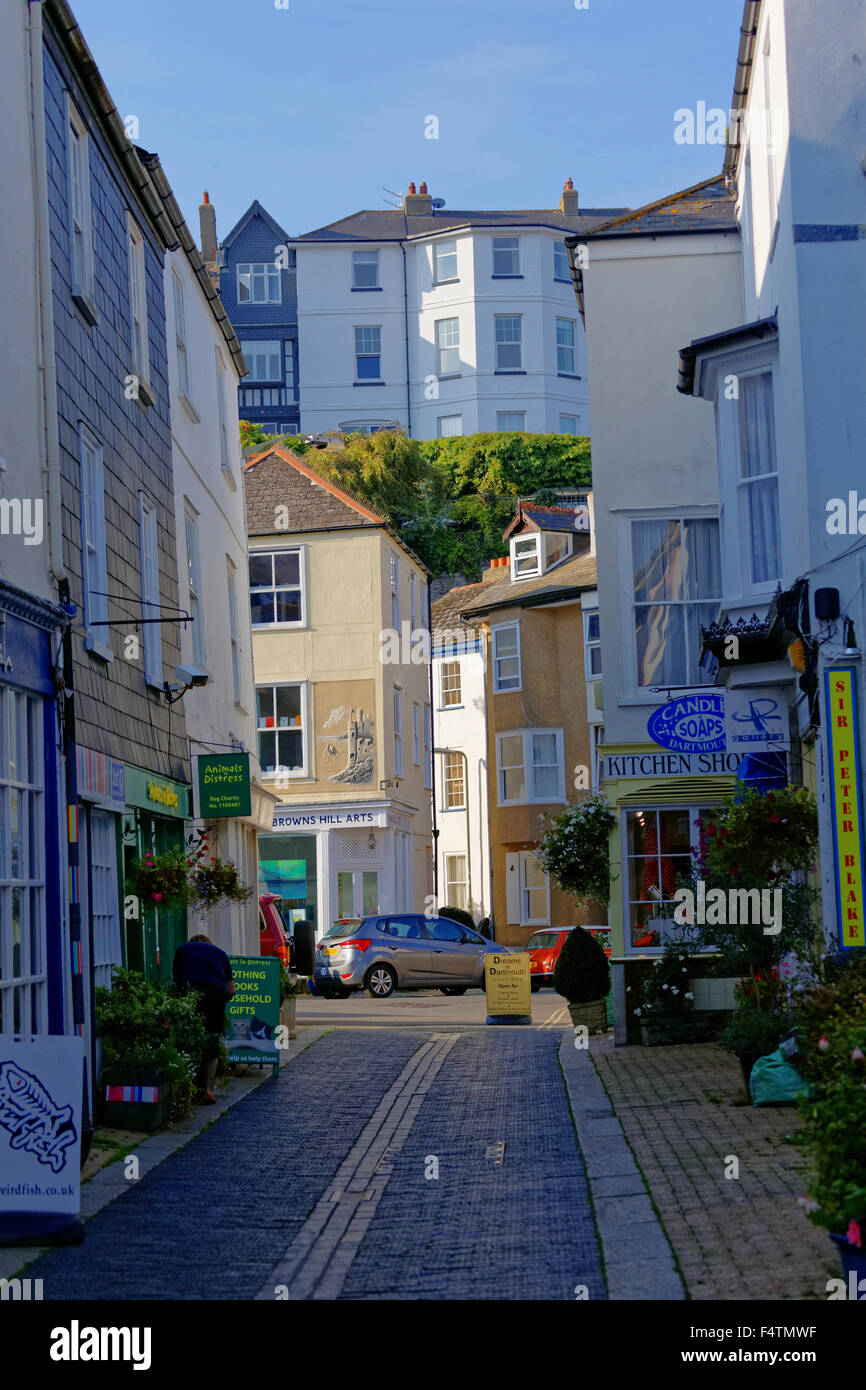 Foss Street in the Town Centre of Dartmouth Devon Stock Photo