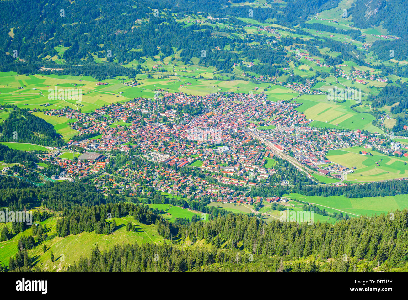 Allgäu, Allgäu Alps, view mountain, Bavarian, mountain landscape, Germany, village, Europe, view, Gaisalphorn, Gaissalphorn, mou Stock Photo