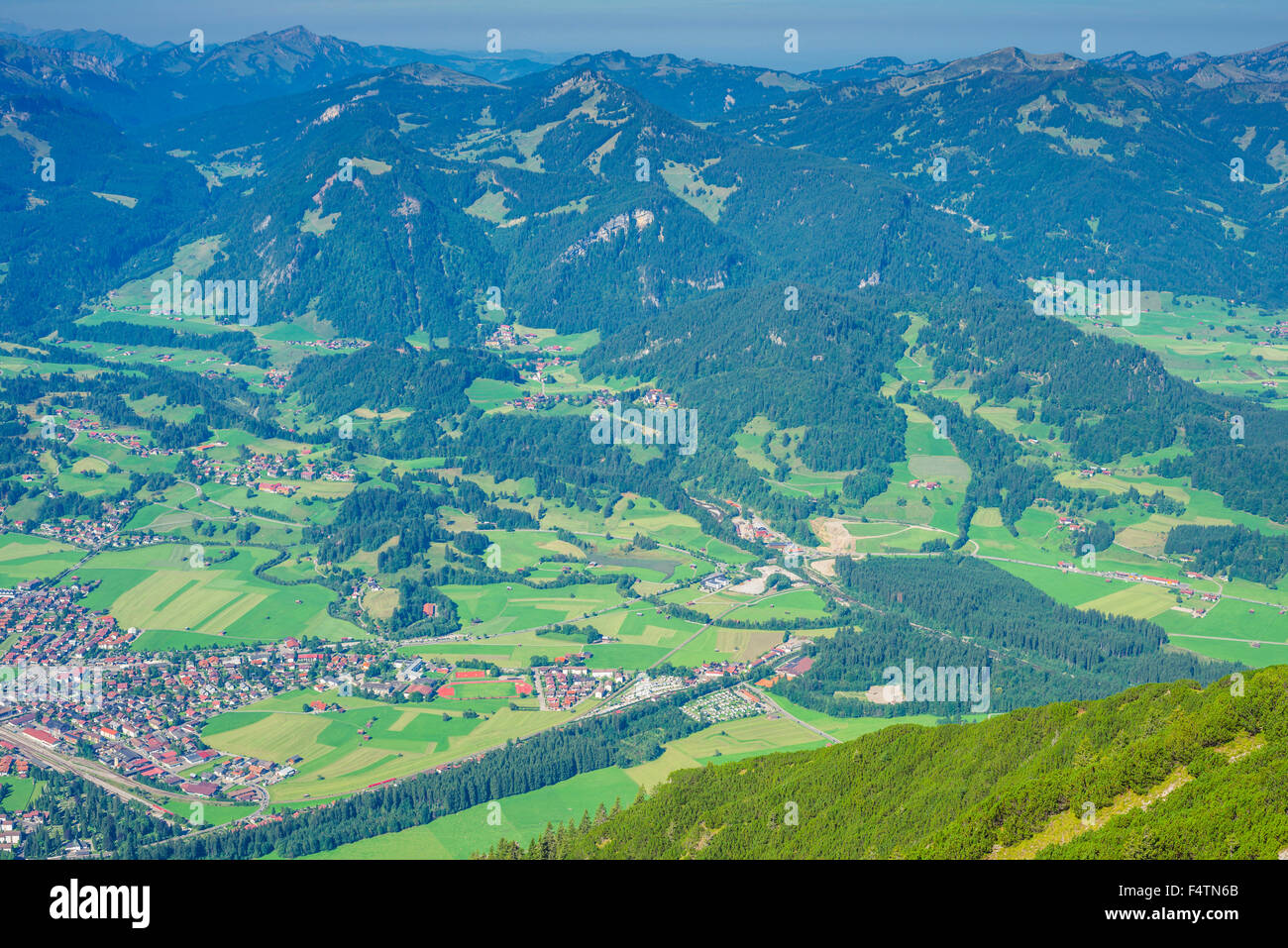 Allgäu, Allgäu Alps, view mountain, Bavarian, mountains, mountain landscape, Germany, village, Europe, view, Gaisalphorn, Gaissa Stock Photo