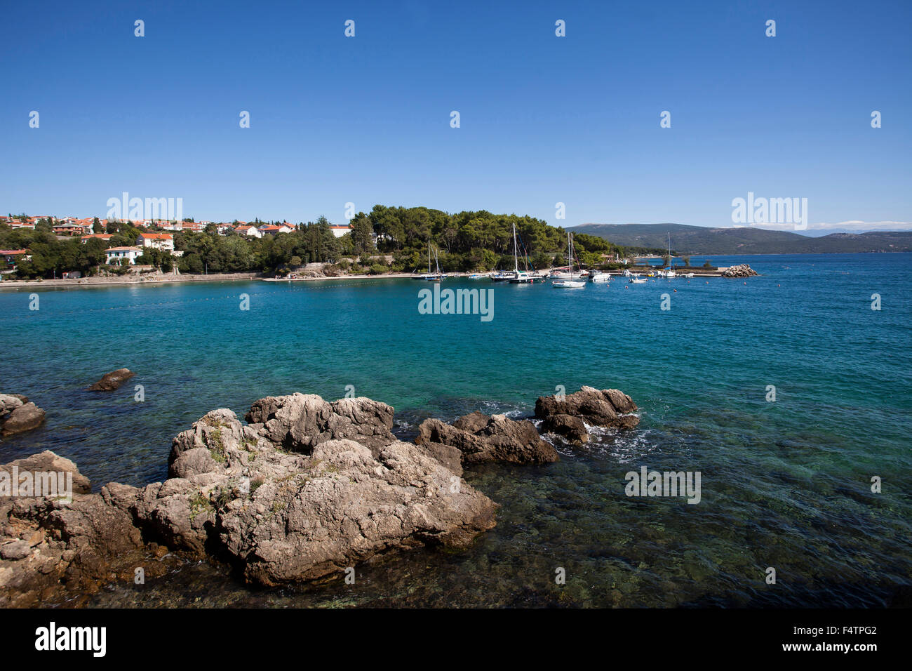 Bay in krk, Krk island, Croatia Stock Photo - Alamy