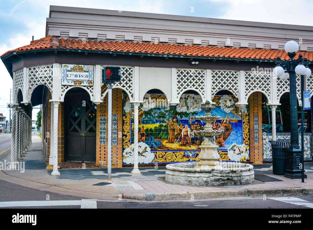 Legendary Columbia Restaurant's Spanish tile murals & ornate