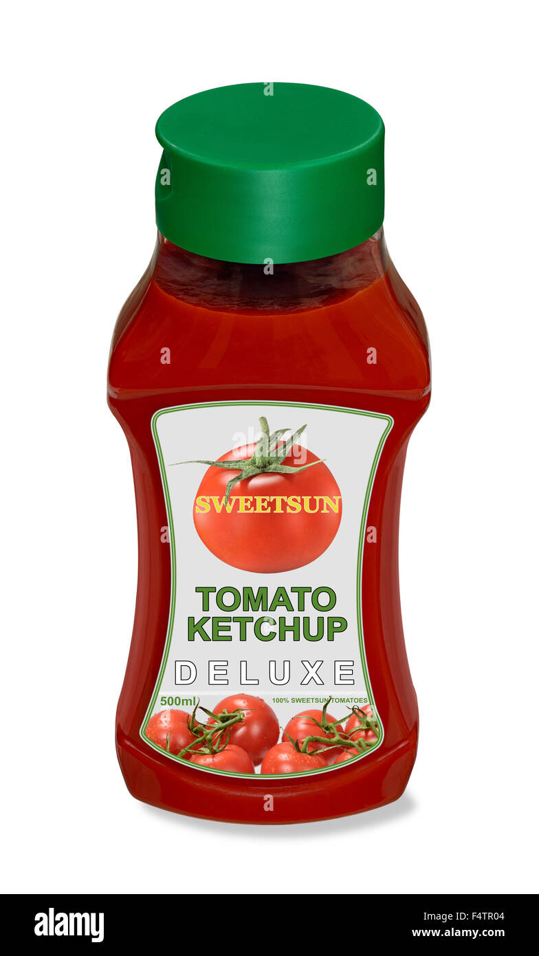 Fictive tomato ketchup botlle Stock Photo