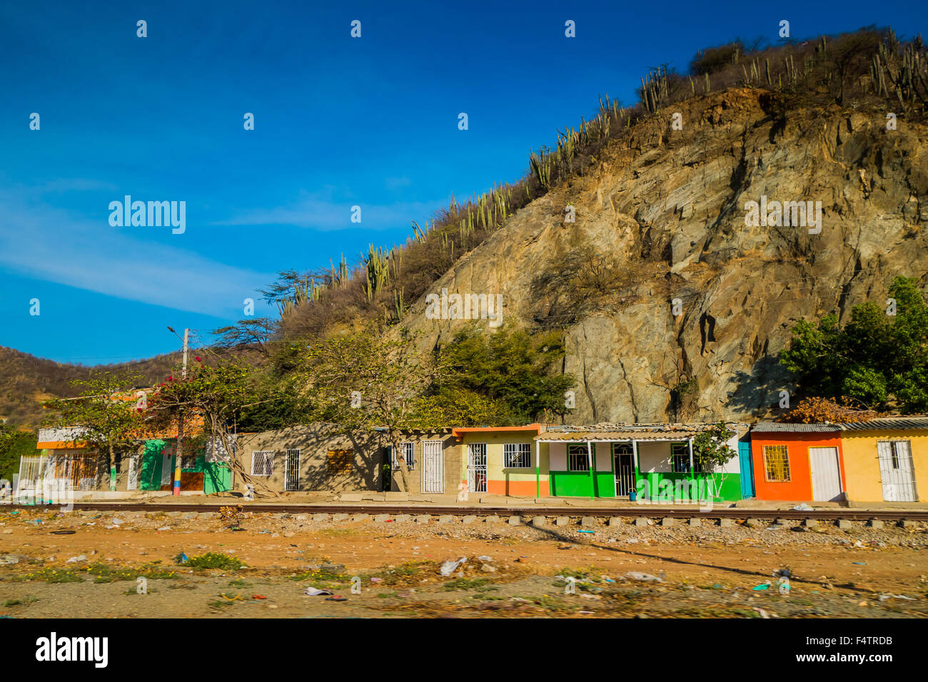 Colorful houses in Santa Marta, Colombia Stock Photo Alamy