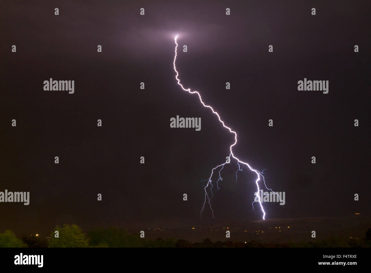 Lightning strike in the sky above Boise, Idaho, USA Stock Photo - Alamy