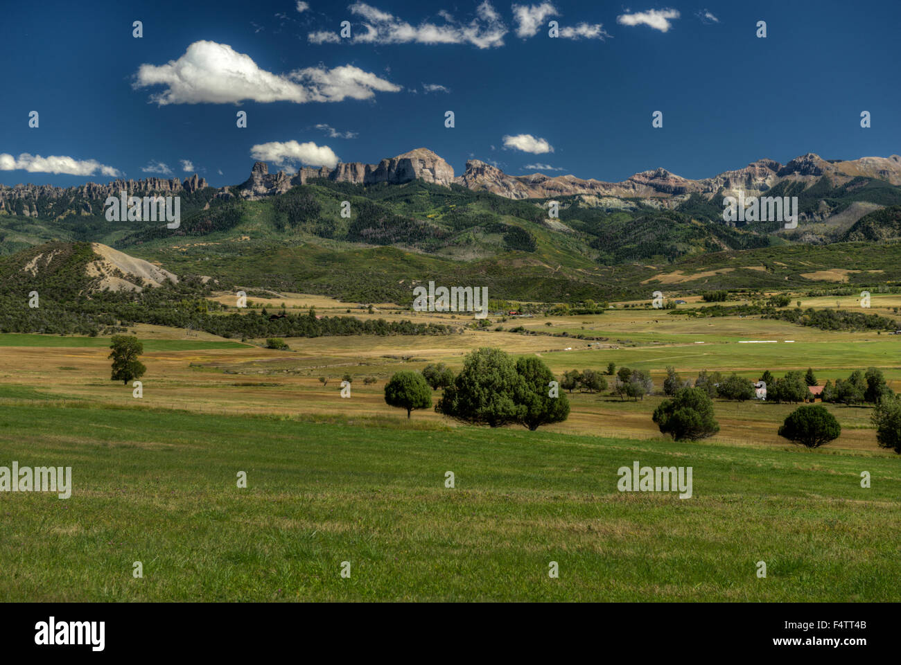 The ridges of the San Juan Mountains east of Ridgeway, Colorado. Stock Photo