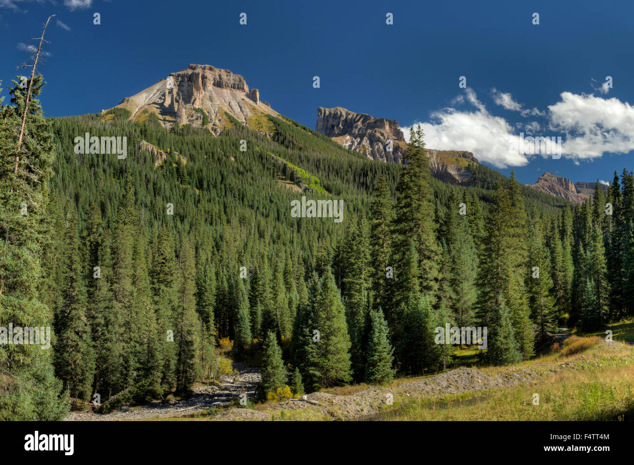 Dunsinane Mountain (L) and Precipice Peak (R) in the San Juan Mountains of Colorado. Stock Photo