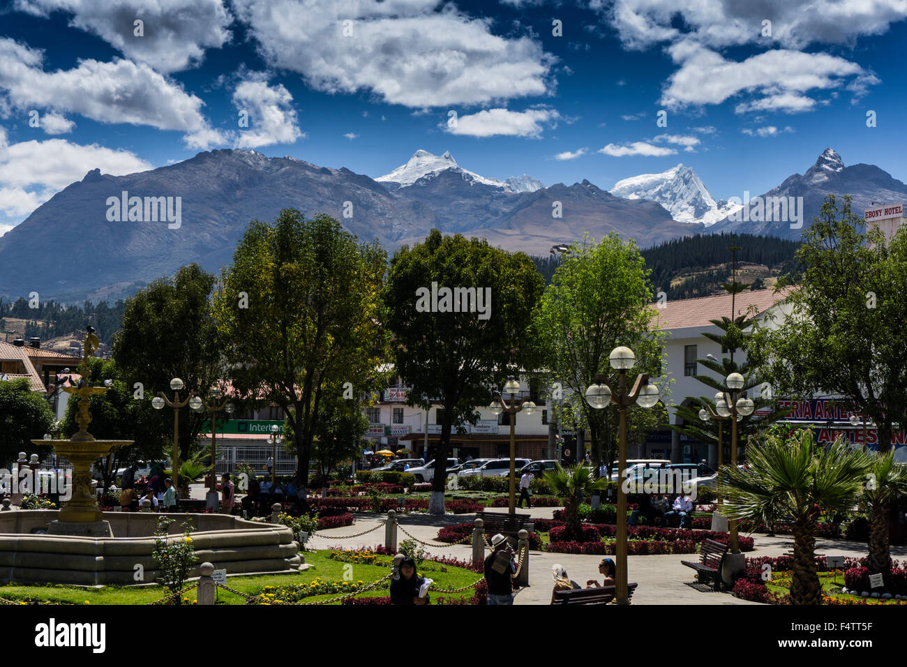 Huaraz, Ancash, Peru. Main Square Stock Photo Alamy