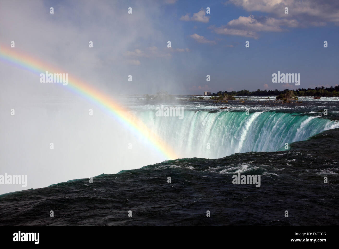 Rainbow Canadian falls Niagara Stock Photo