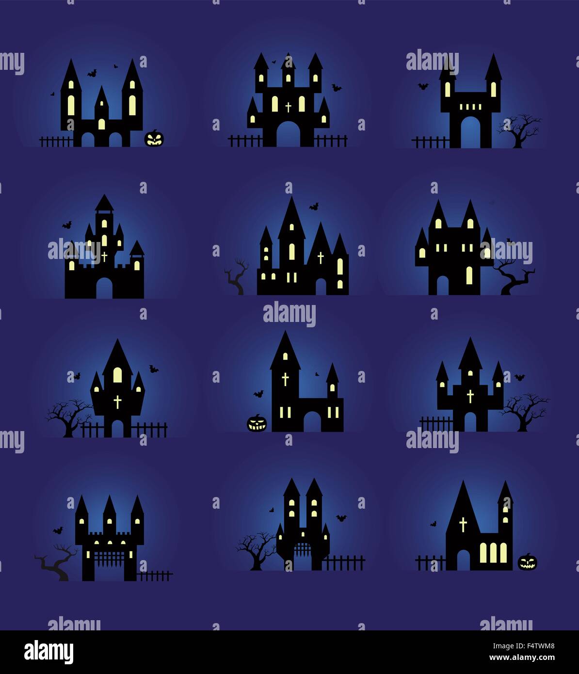 Halloween silhouettes set Stock Vector Image & Art - Alamy
