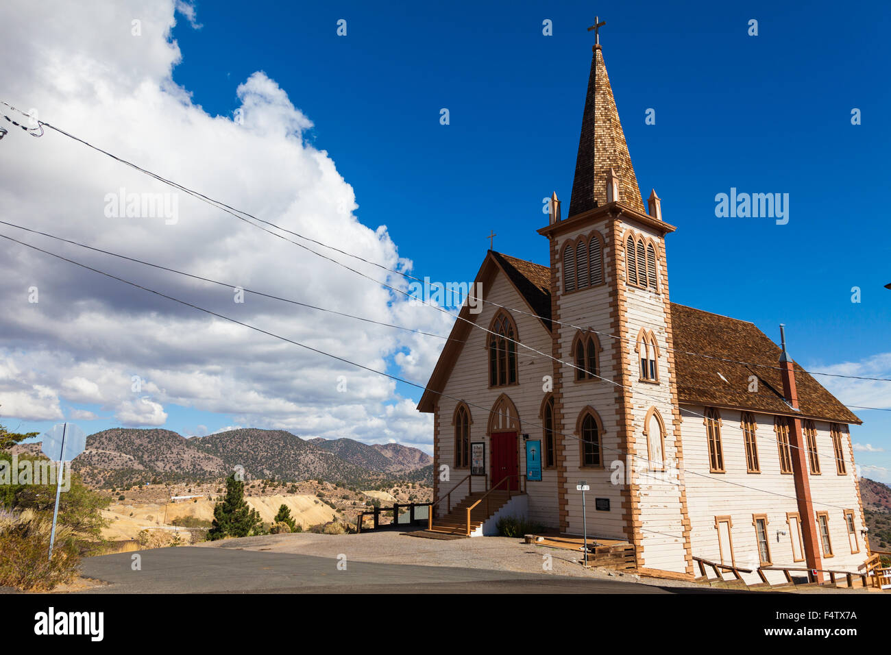 Saint Paul's Episcopal Church in Virginia City, Nevada, USA Stock Photo
