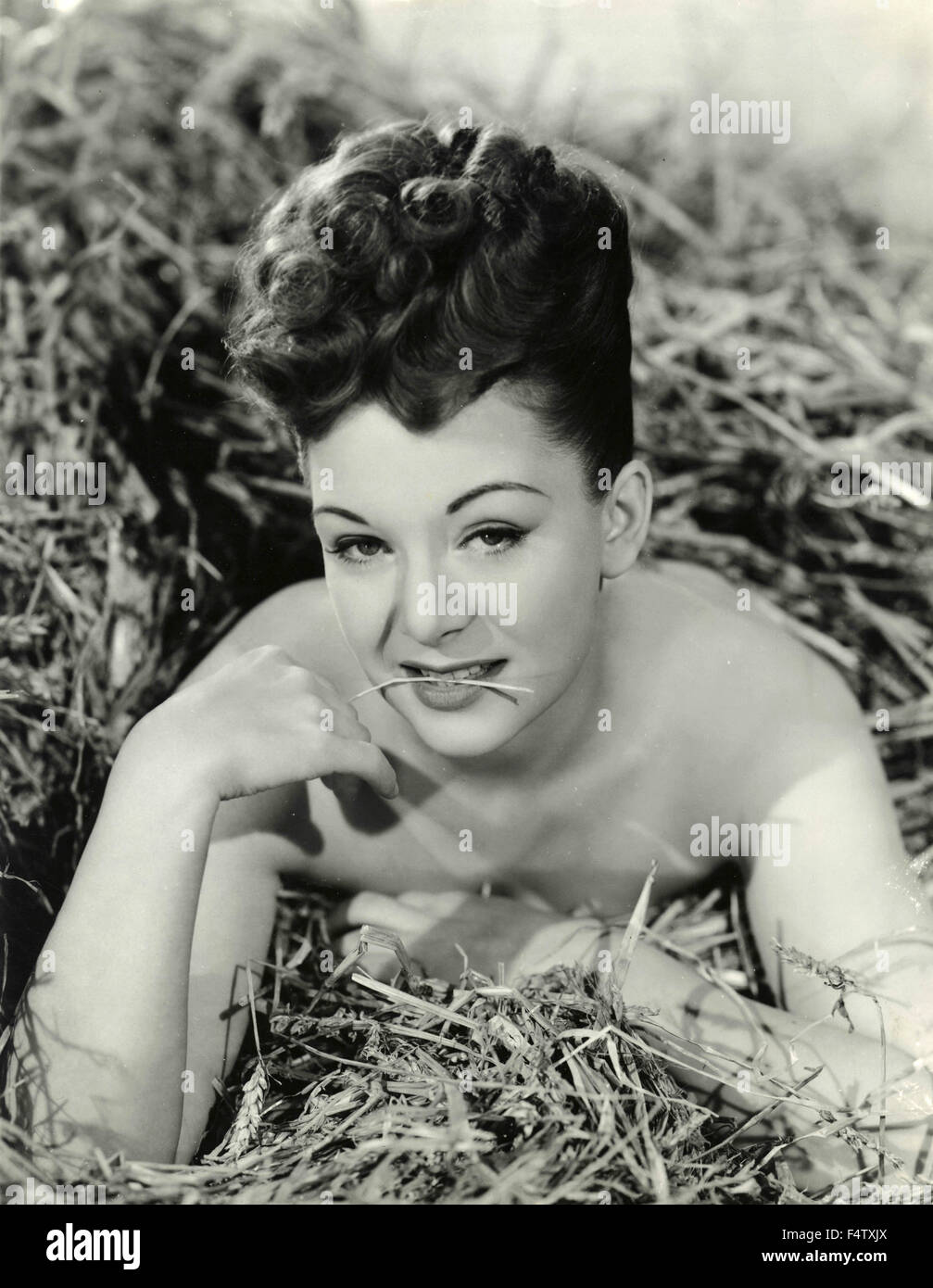 A Model With Typical 1950s Hairdo Stock Photo 89058226 Alamy