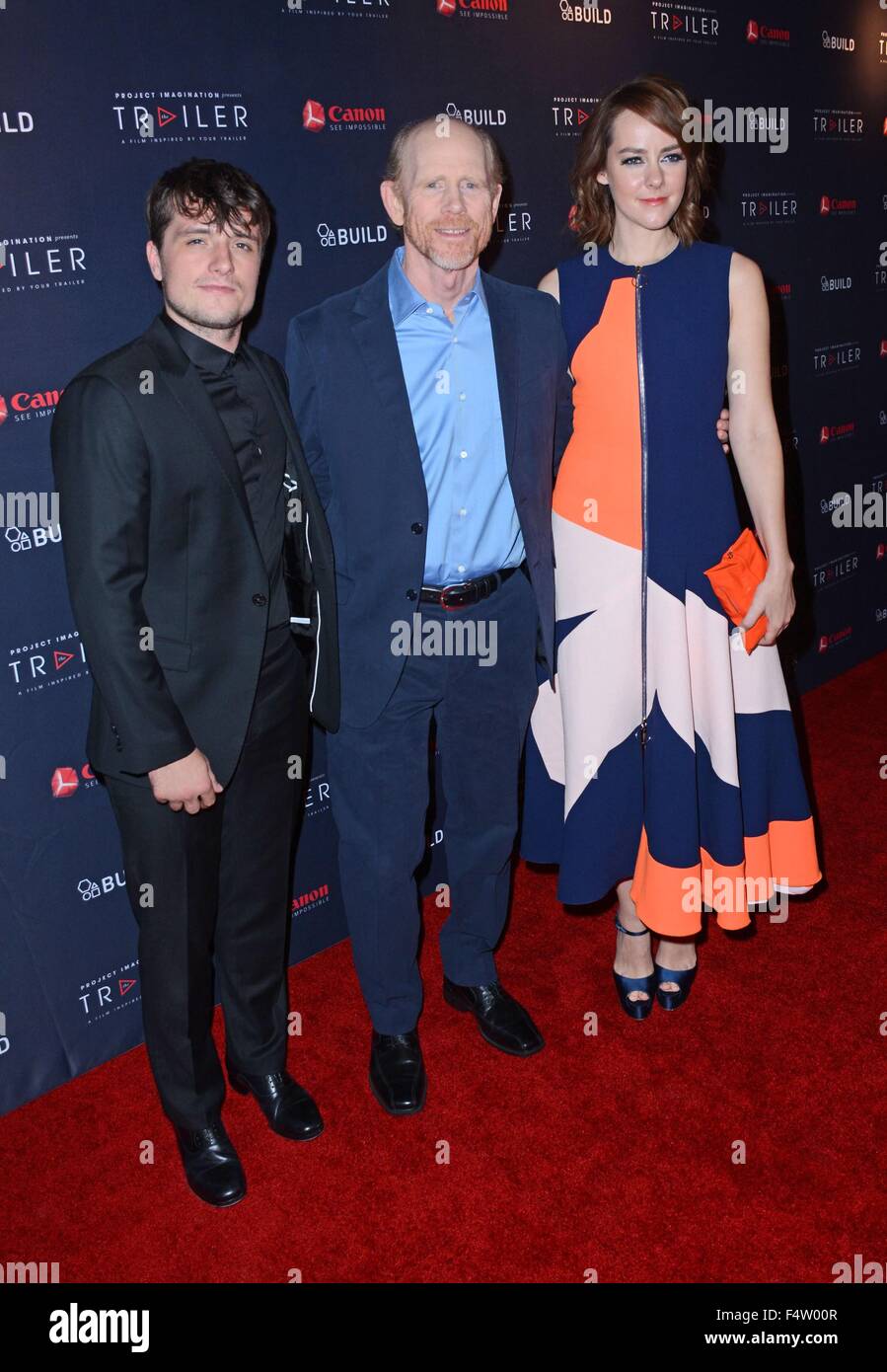 New York, NY, USA. 22nd Oct, 2015. Josh Hutcherson, Ron Howard, Jena