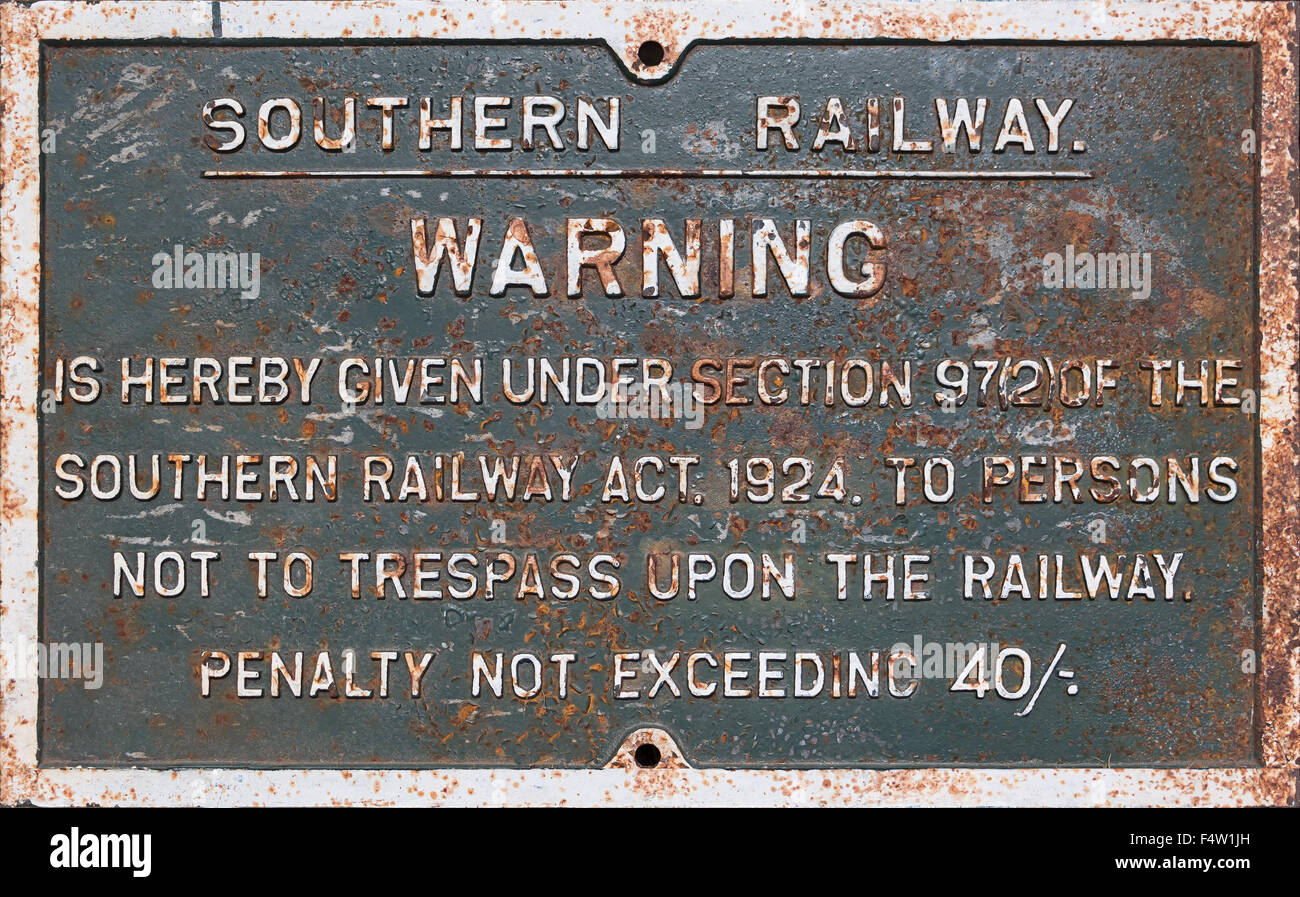 Old railway sign Stock Photo - Alamy