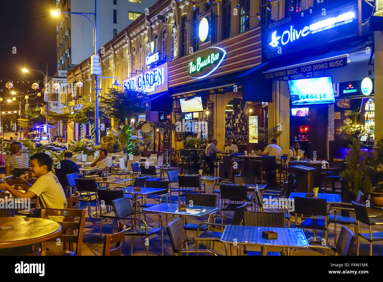 Street Cafe At Night In Penang Malaysia Stock Photo Alamy
