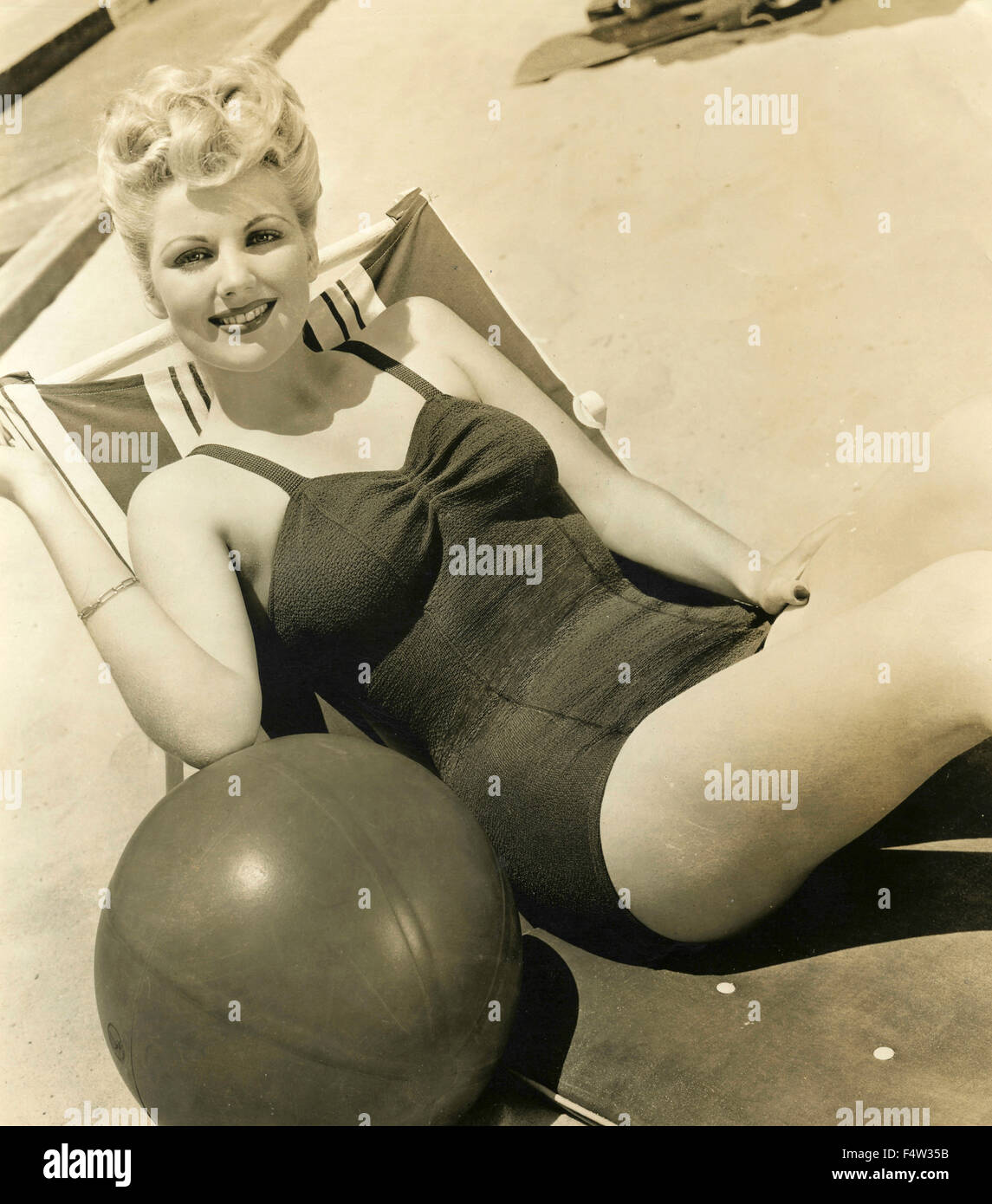 The American actress Dolores Moran with a swimsuit Stock Photo