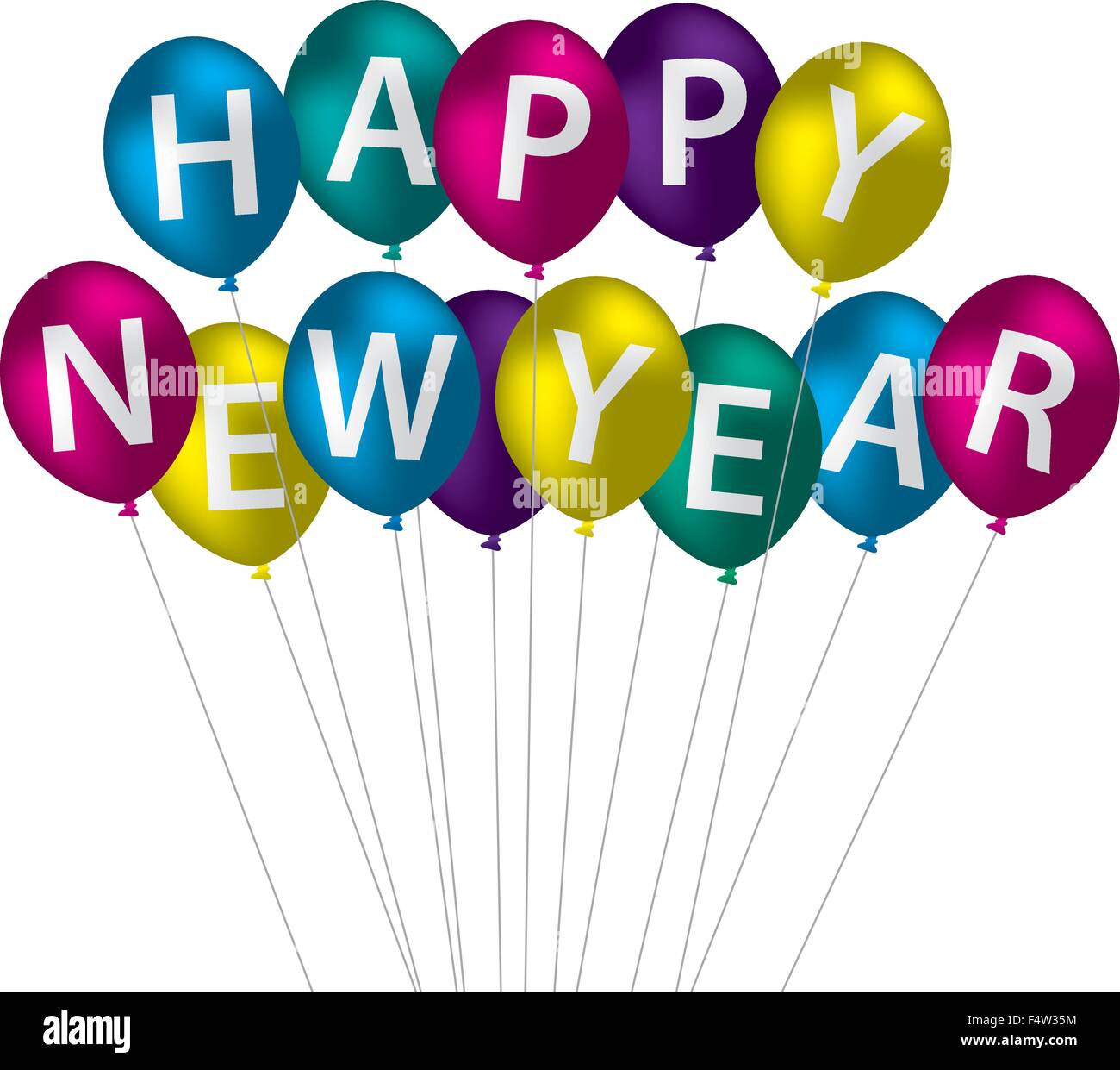 Happy New Year balloon card in vector format Stock Vector Image & Art ...