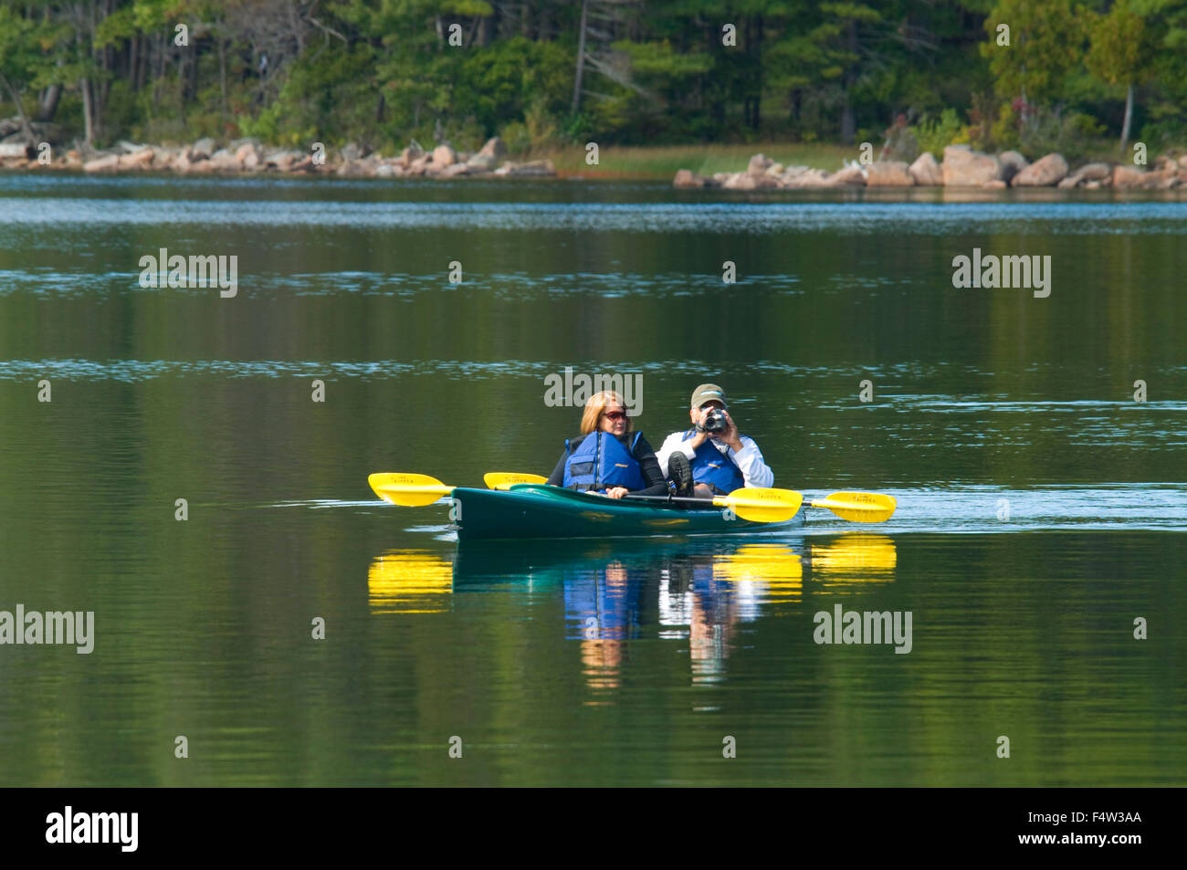 Jordan Pond kayak, Acadia National Park, Maine Stock Photo Alamy