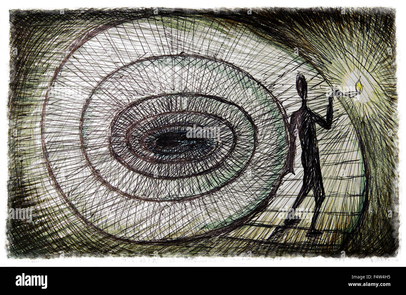 the inner journey, psychology concept illustration Stock Photo - Alamy
