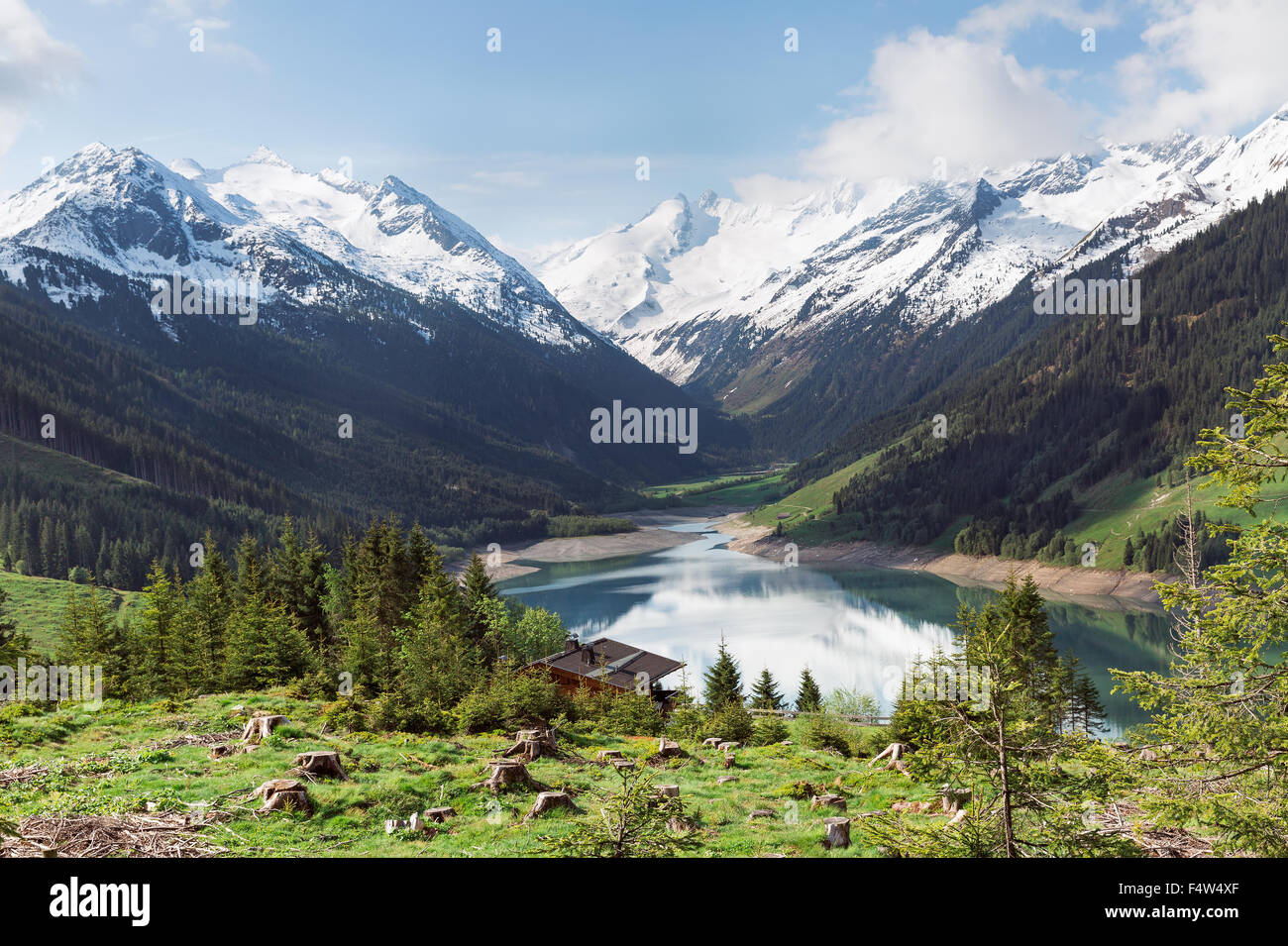 Beautiful lake Speicher Durlassboden in the Austrian Alps Stock Photo