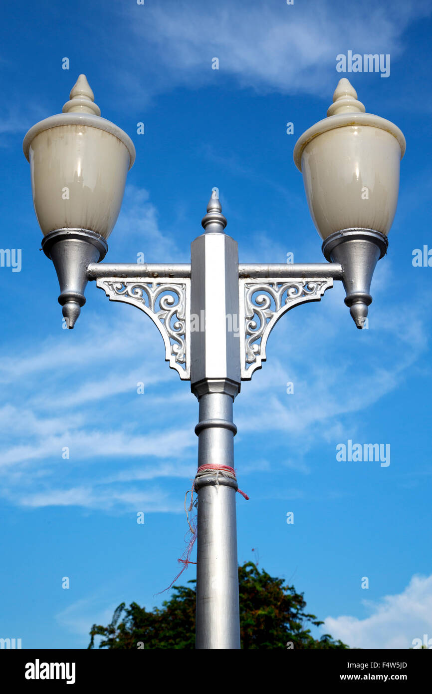 bangkok thailand street lamp in the sky palaces temple abstract sunny ...