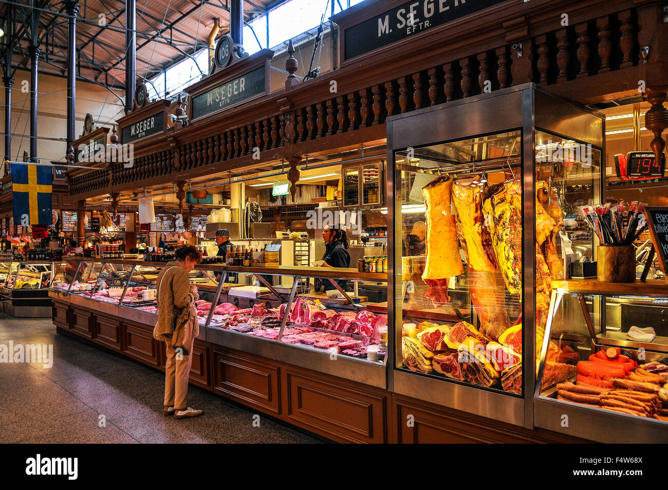 Sweden Stockholm Ostermalmshallen food market built in 1888 Stock ...