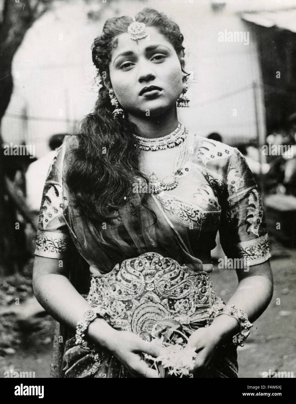 The Indian actress Nirupa Roy wearing a traditional Indian dress Stock Photo