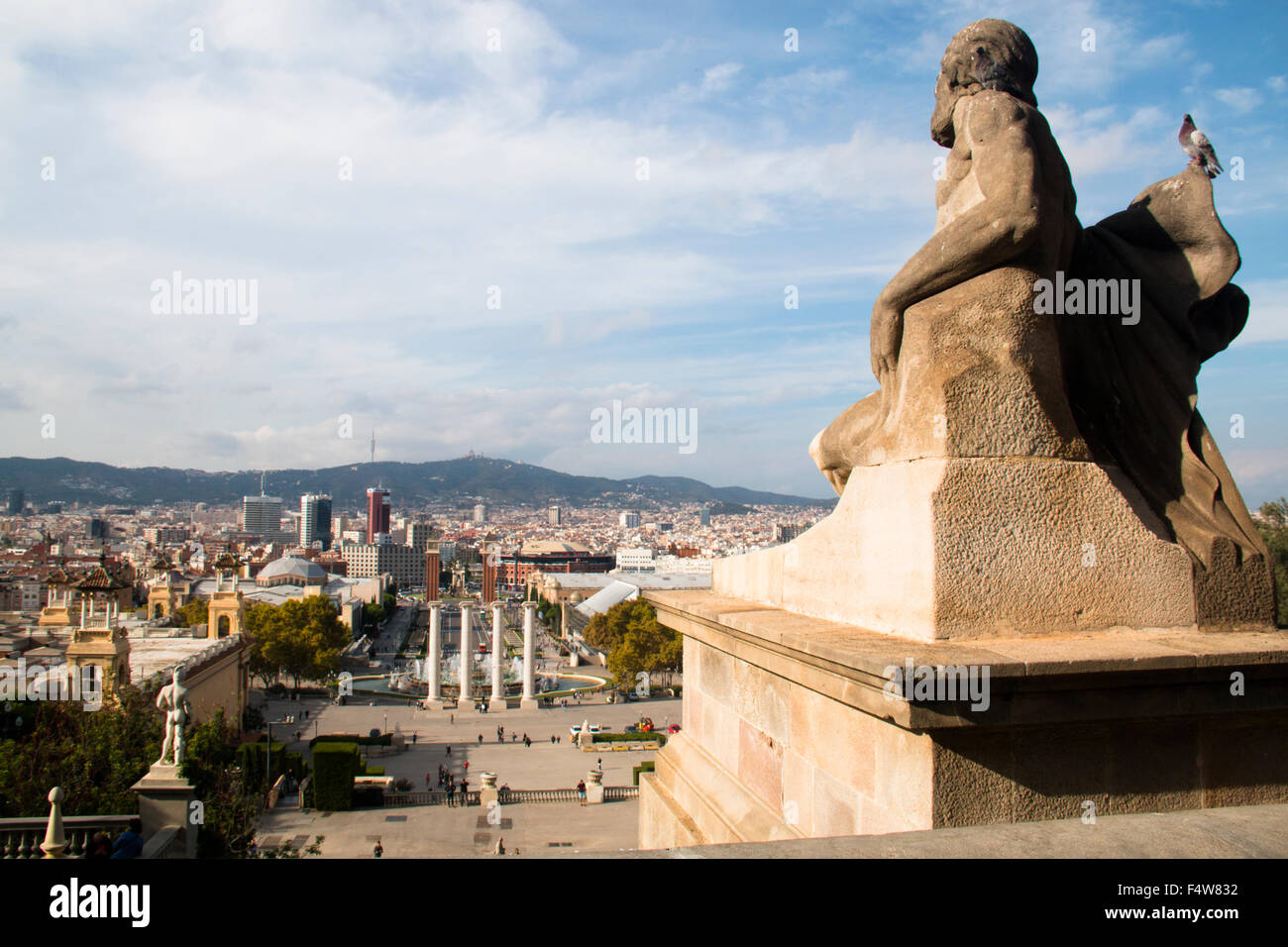 Statue on Montjuic mountain in Barcelona, Spain Stock Photo - Alamy