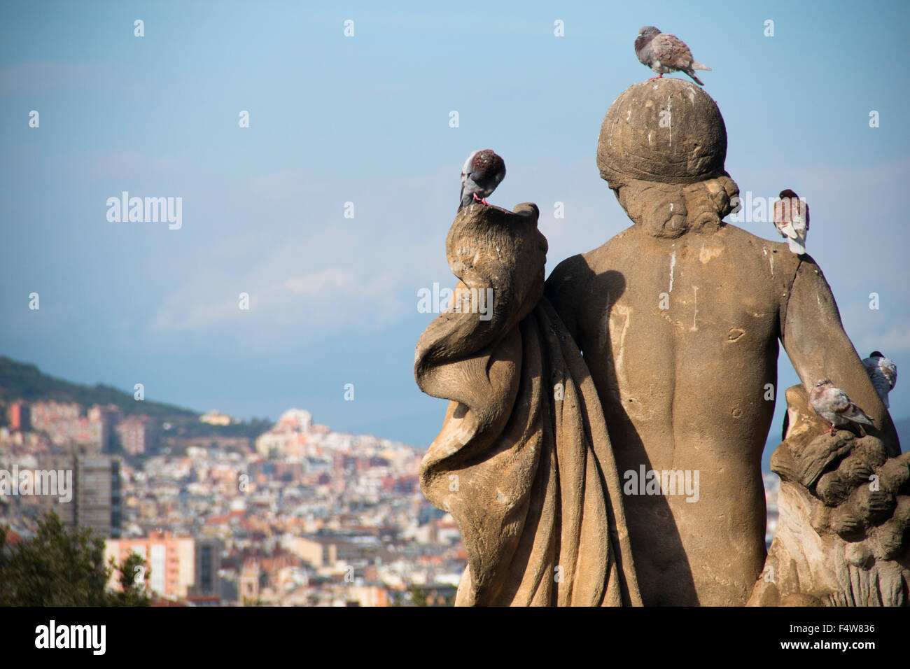 Statue on Montjuic mountain in Barcelona, Spain Stock Photo Alamy
