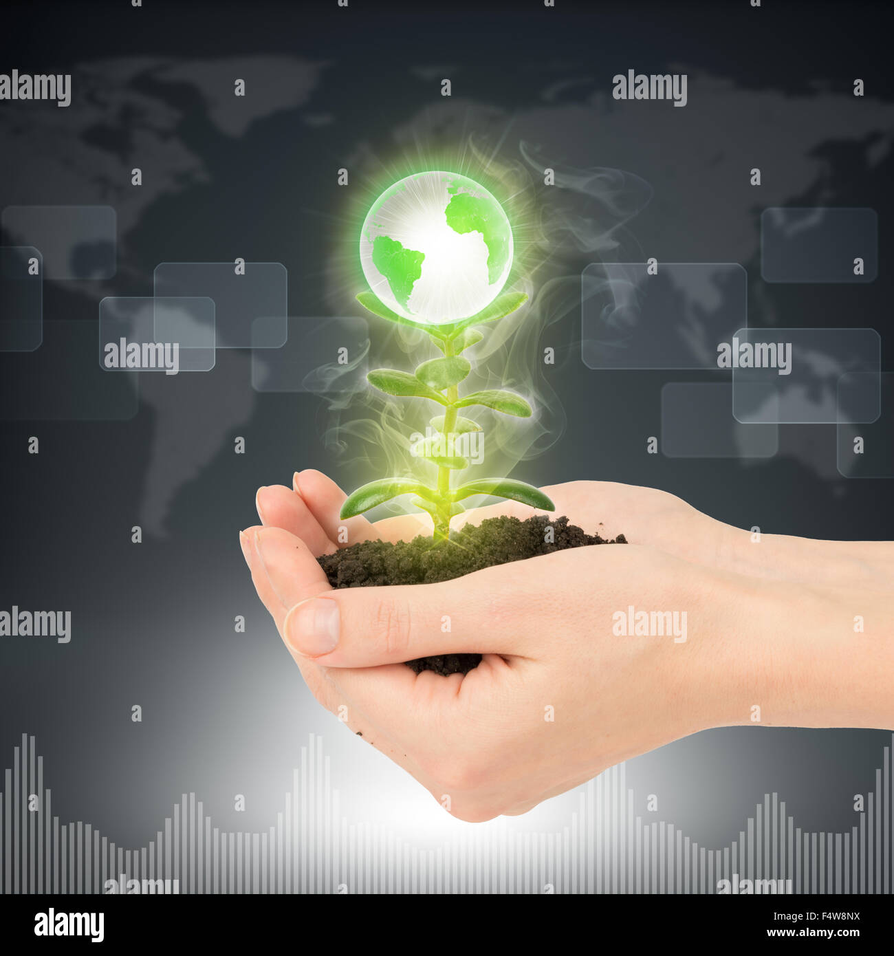 Hands holding earth globe tree in hi-res stock photography and images ...