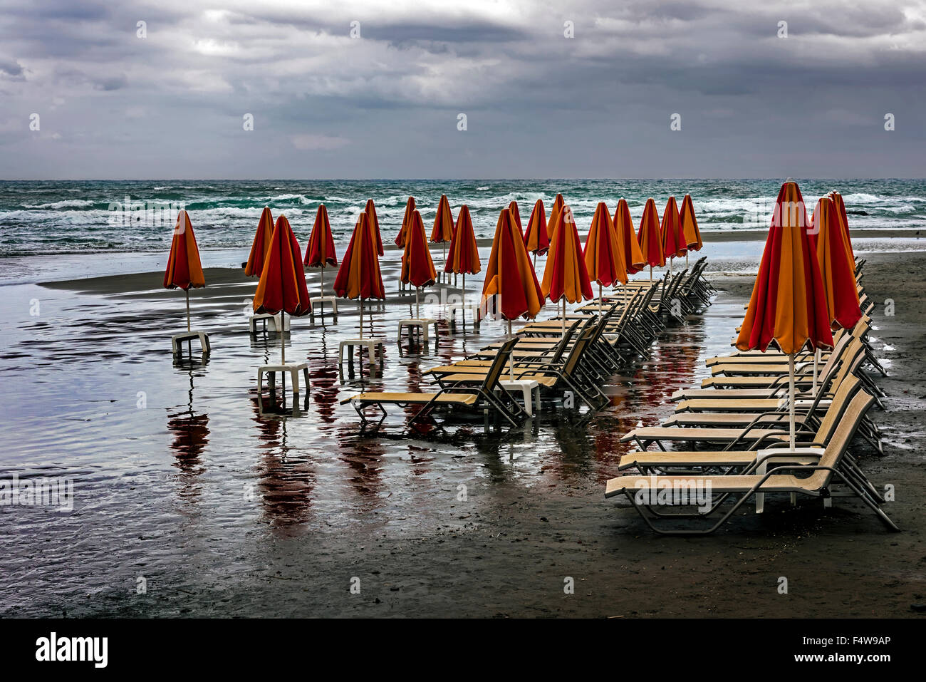 Rainy Day in Chania, Crete. Stock Photo