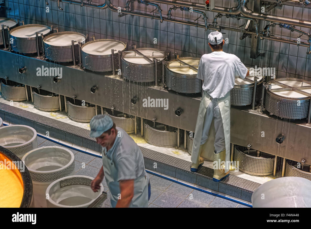 GRUYERE, SWITZERLAND DECEMBER 31, 2014 Worker of the cheesemaking