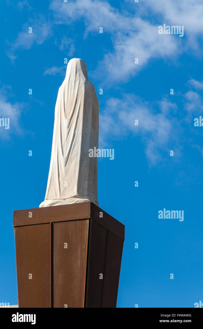 Back of statue of the Virgin in Italy Stock Photo