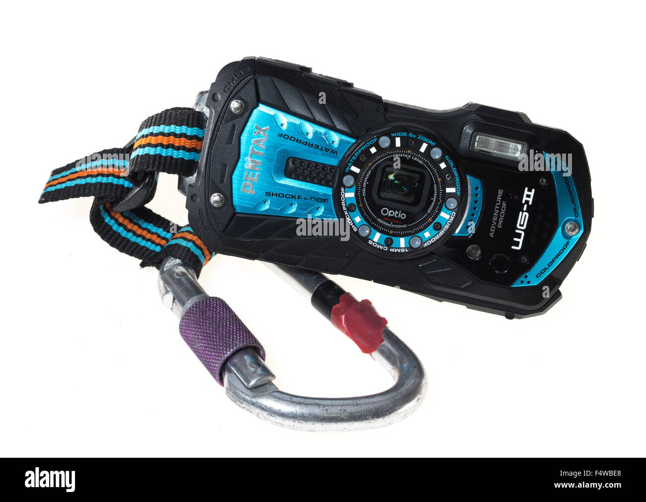 Pentax WG-II rugged weatherproof, shockproof, coldproof, waterproof digital compact camera. Stock Photo