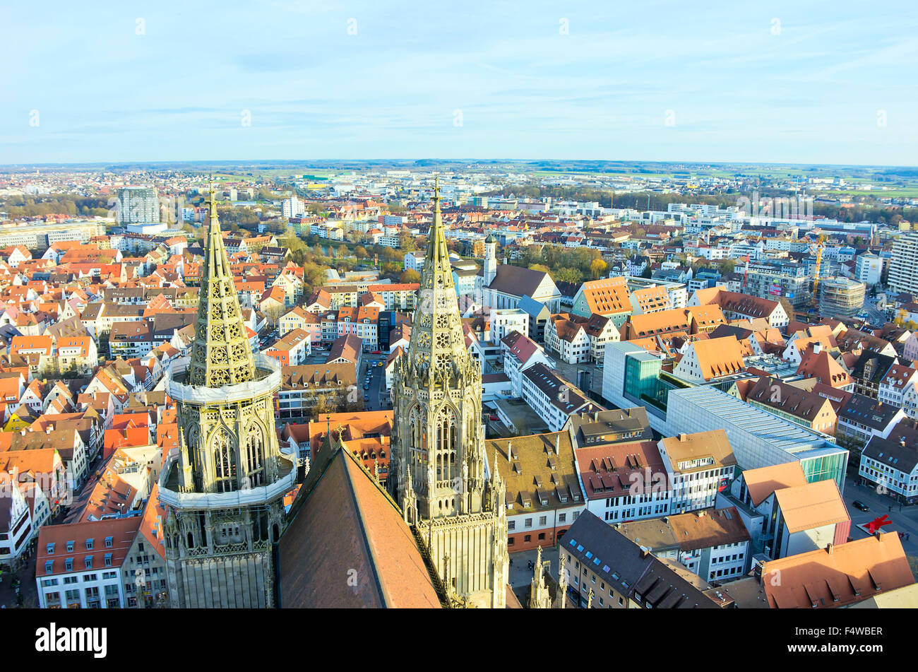 View from the Ulm Minster, Ulm, Germany. Stock Photo