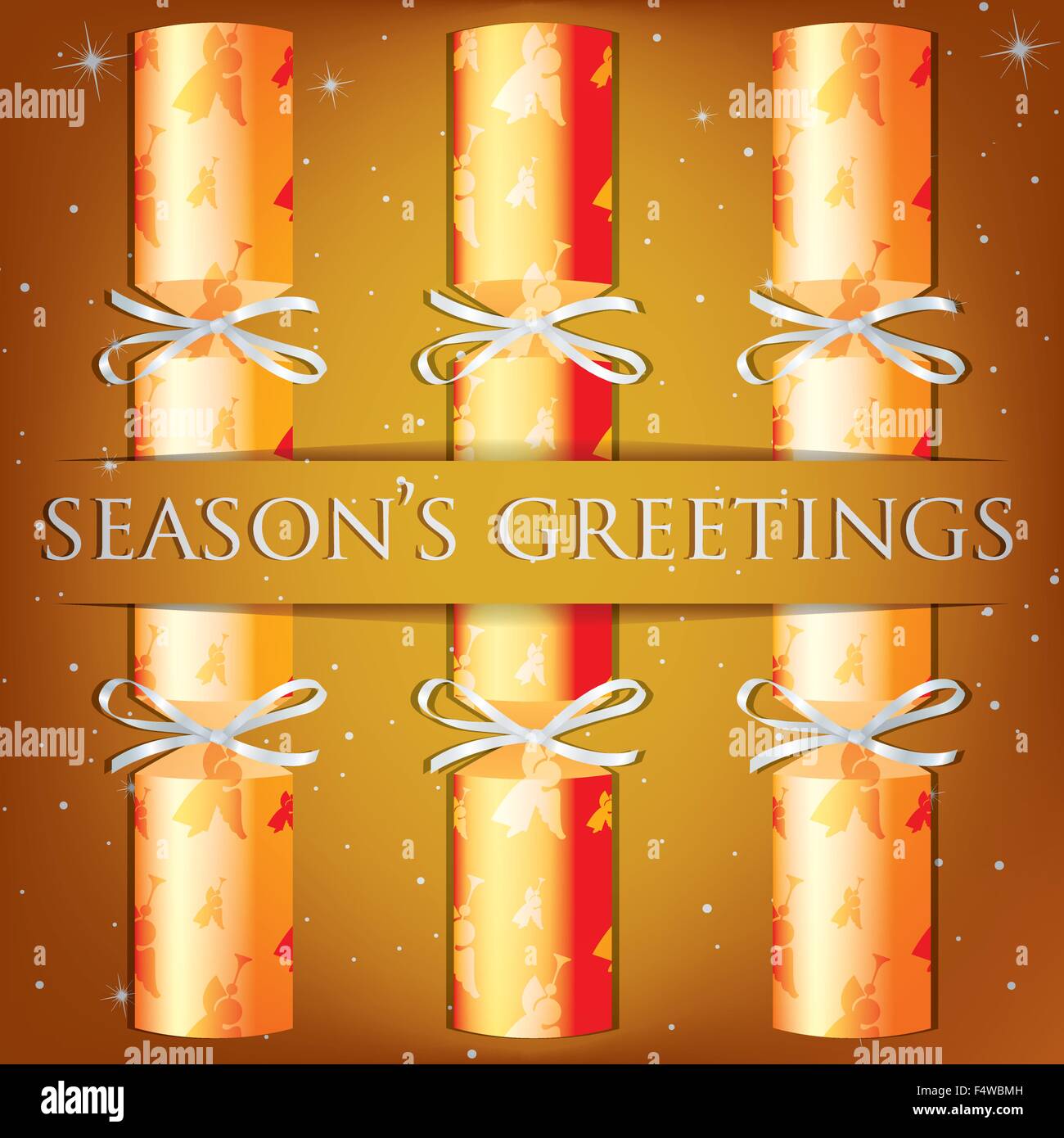 3 Crackers Christmas card in vector format. Stock Vector