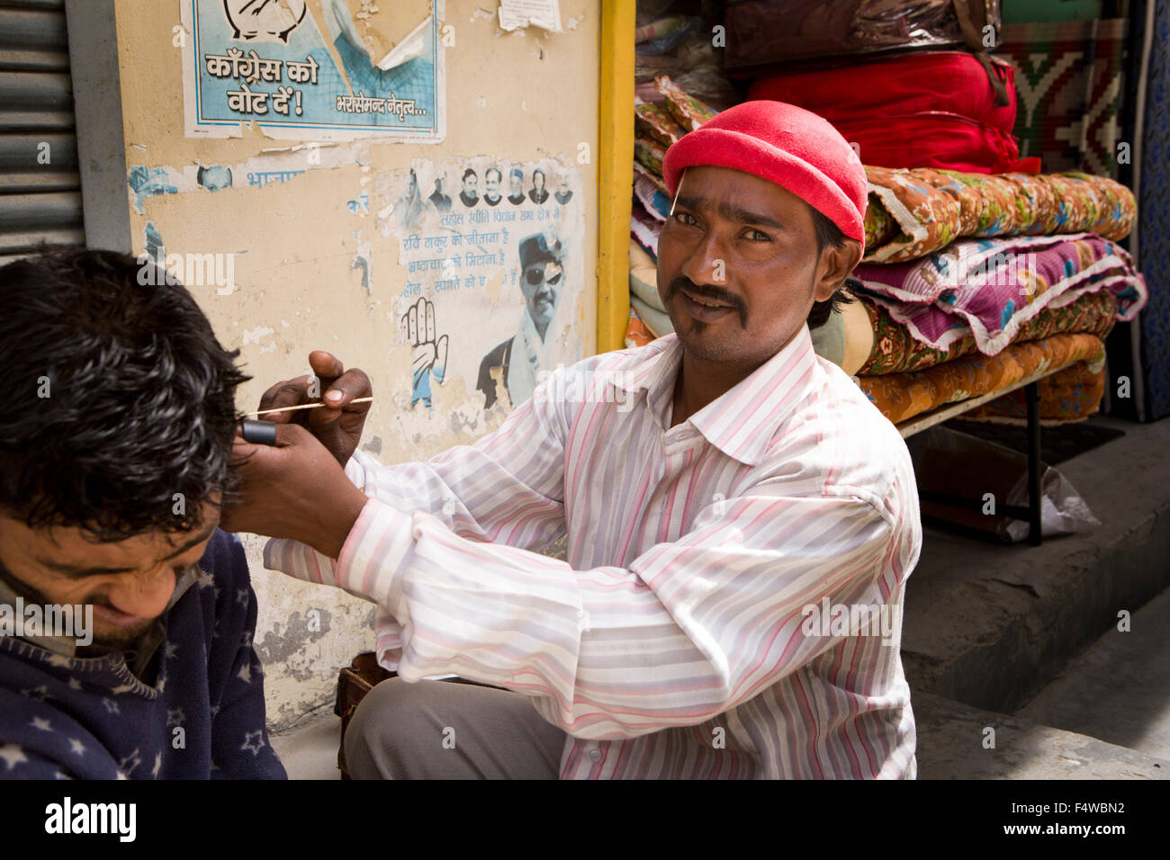 India, Himachal Pradesh, Lahaul and Spiti, Keylong Bazaar, ear cleaner