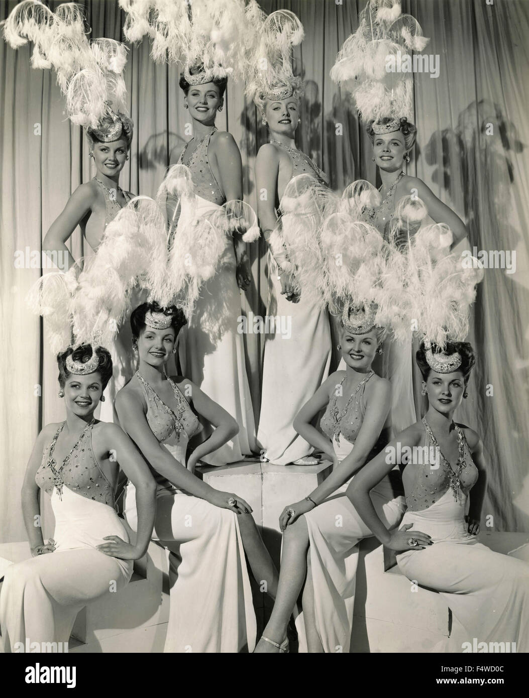 The American actress Betty Grable and the corps de ballet of the film 'Diamond Horseshoe' Stock Photo