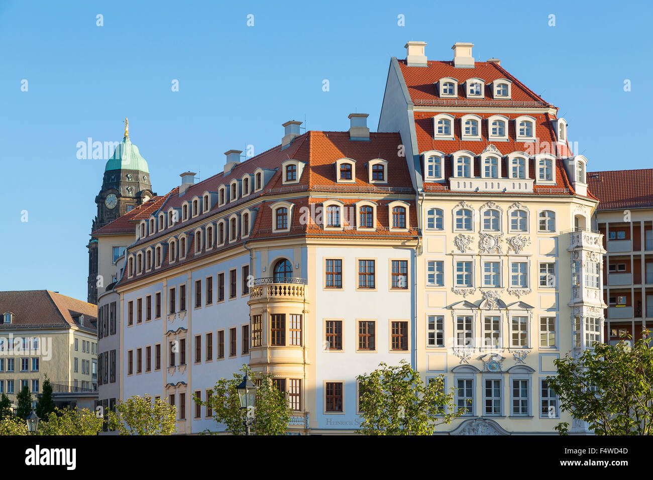 Heinrich Schütz House and Köhlersches House, Neumarkt, Dresden, Saxony, Germany Stock Photo