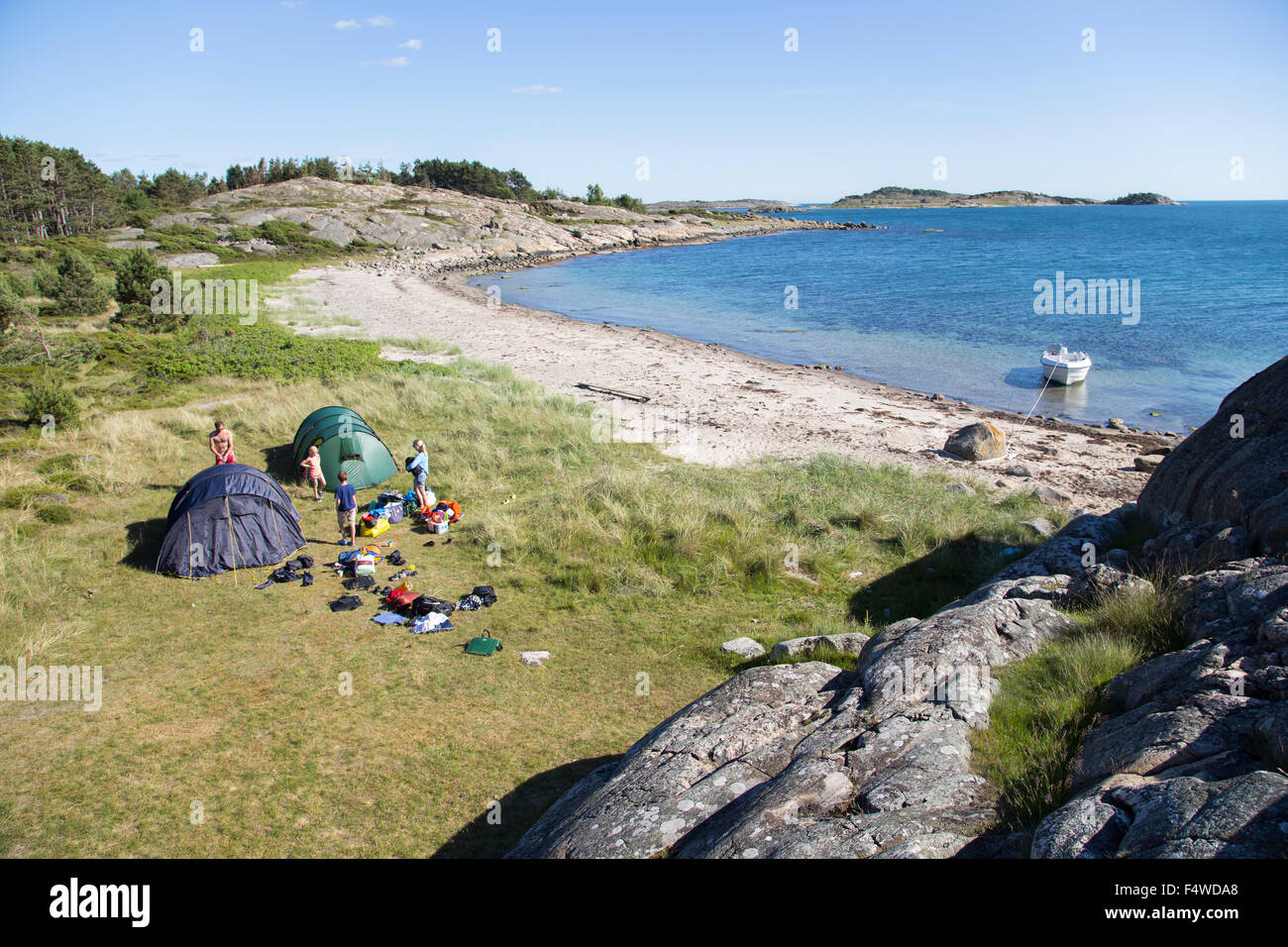 Sweden, Swedish West Coast, Halland, Kungsbackafjorden, Camping on sea  coast Stock Photo - Alamy
