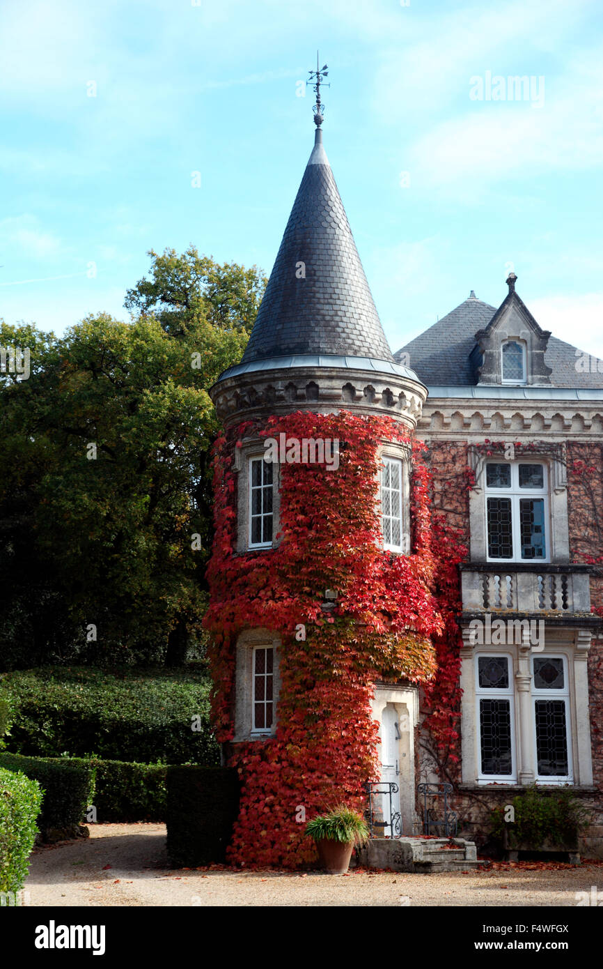 Chateau de Bagnolet turret, 19th century home of the Hennessy family in Cognac, France Stock Photo