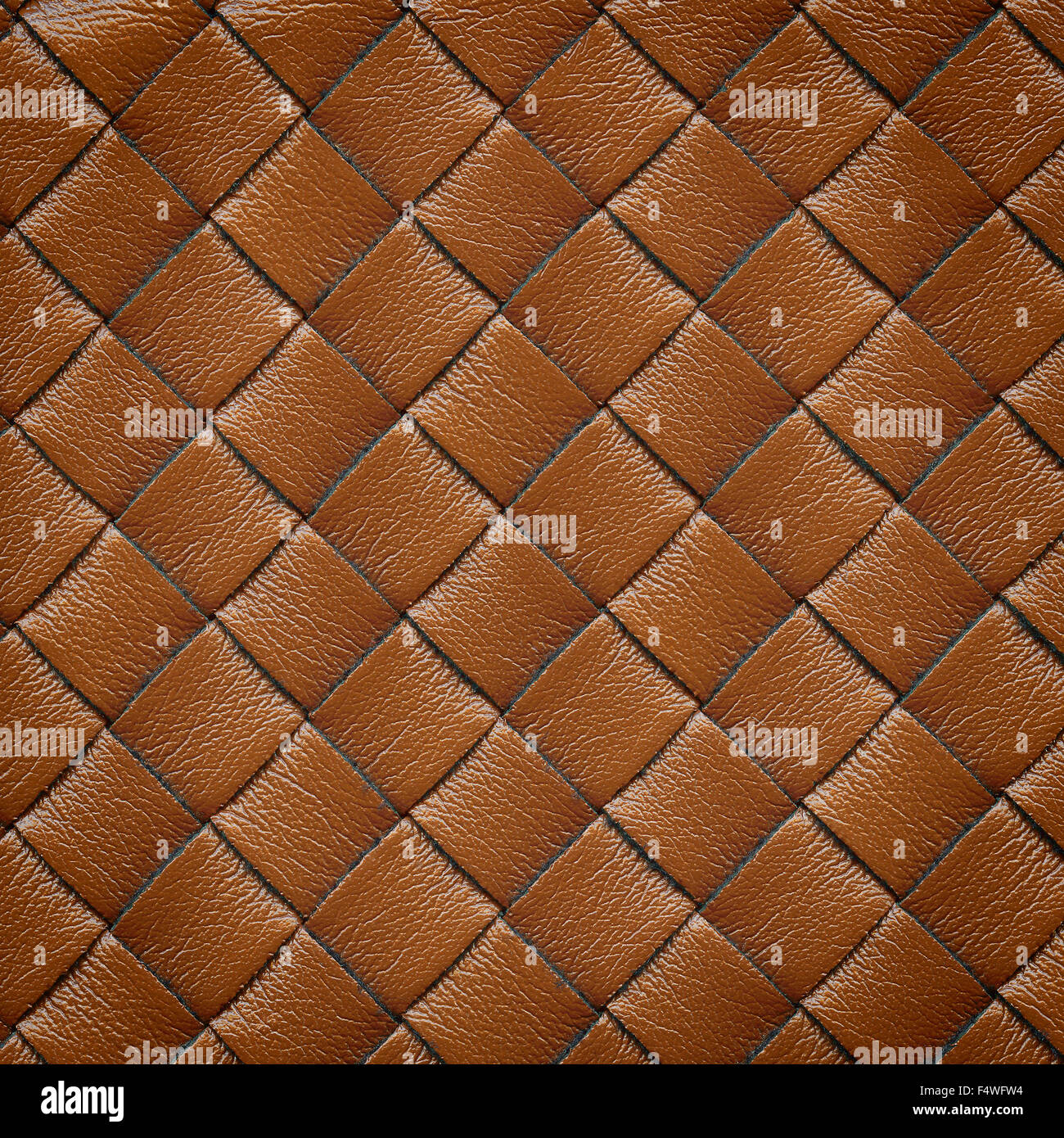 Brown leather woven texture background Stock Photo