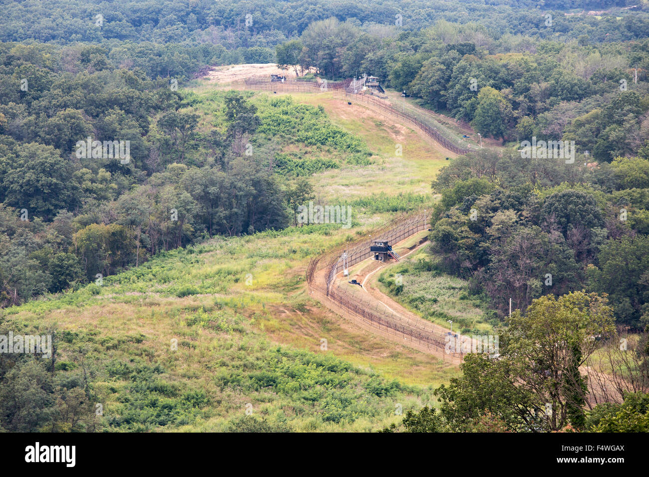 DMZ, north korea borderline Stock Photo - Alamy