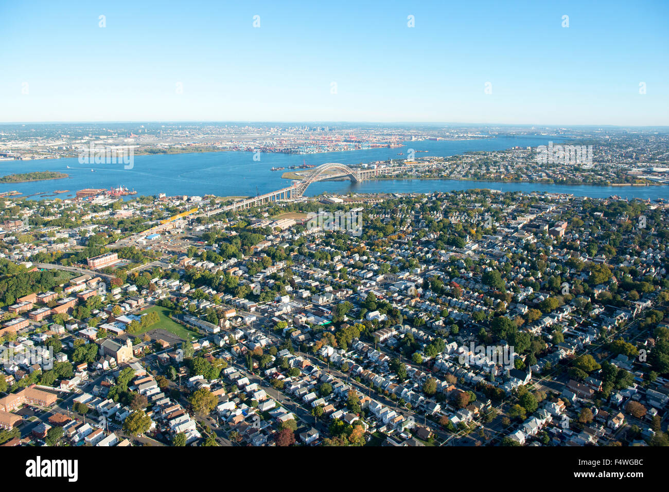 Aerial shot of the Bayonne Bridge, connecting New York and New Jersey, USA Stock Photo Alamy