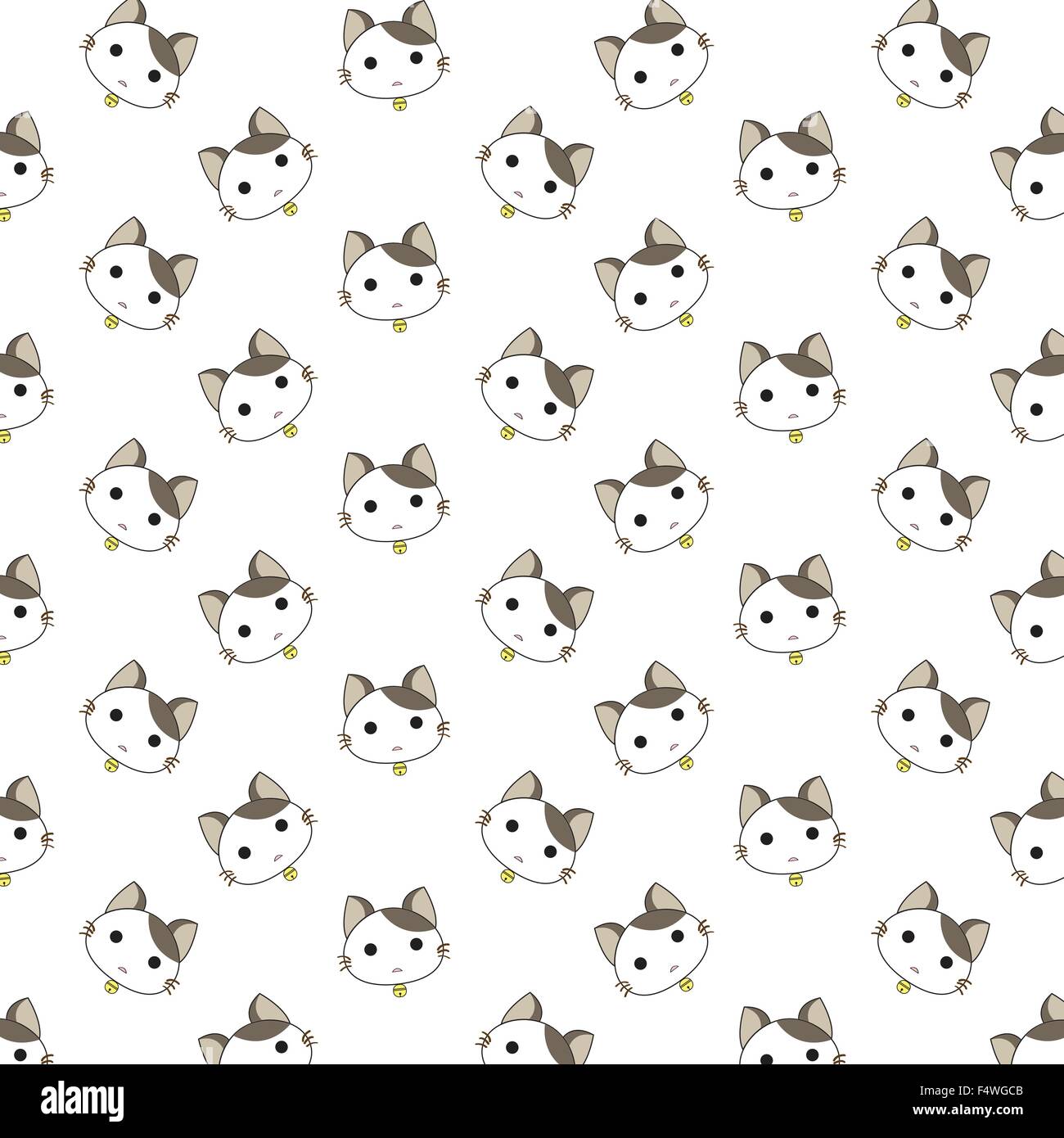 Cute Cartoon Cats Pattern Stock Vector Image & Art - Alamy