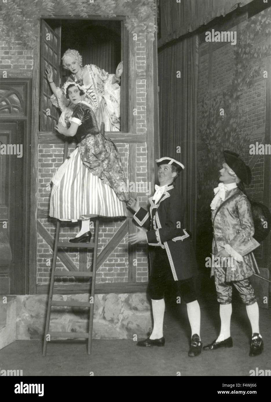 Theatrical with dresses of the 1700s Stock Photo